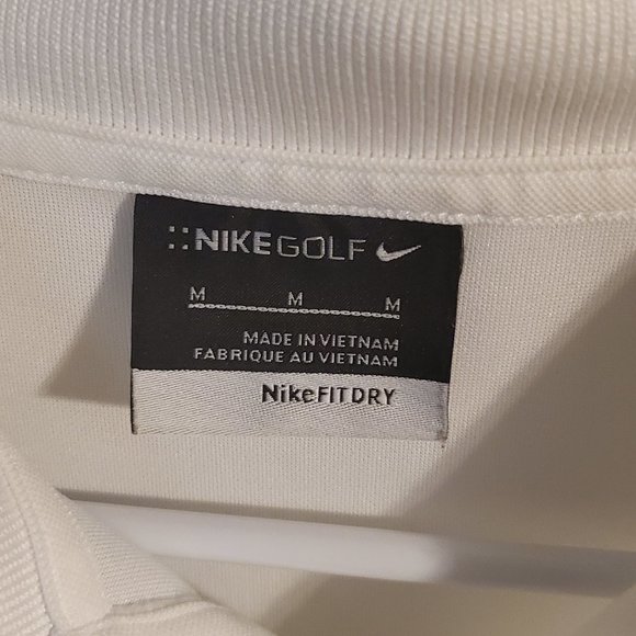 Dri fit Nike Golf Polo Shirt (men's medium, white). - Picture 2 of 3